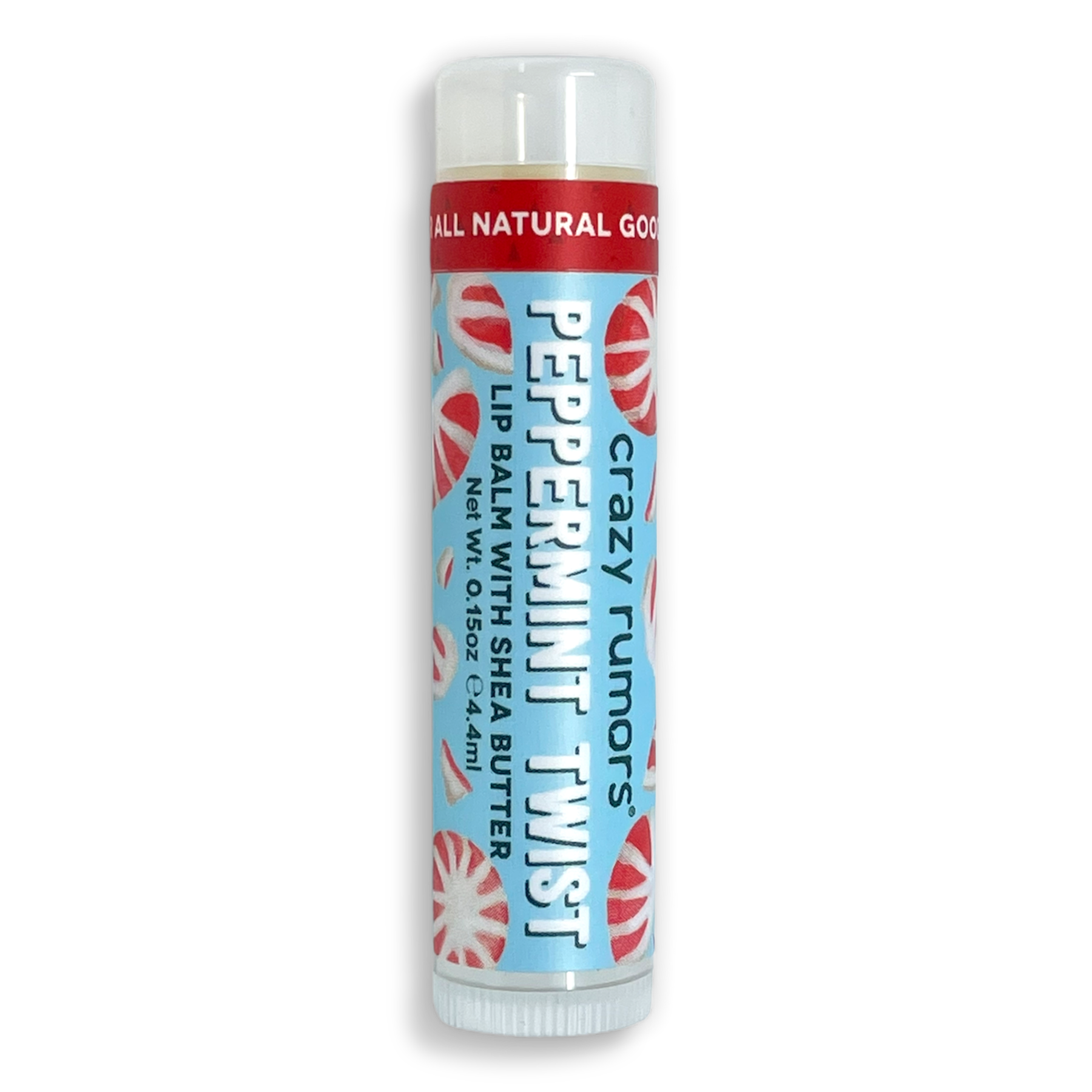 Crazy Rumors Lippenbalsam Peppermint Twist – Mit Bio-Sheabutter & Stevia – 100% Vegan, 4,4 Ml